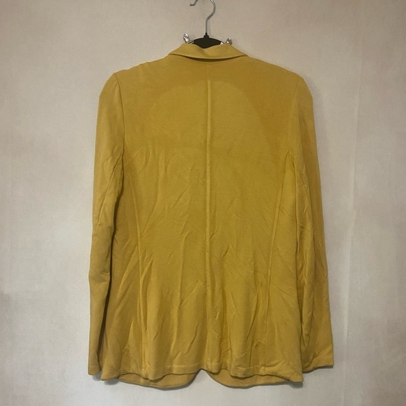 Magaschoni women's S mustard yellow rayon spandex one button blazer EUC - Picture 3 of 5